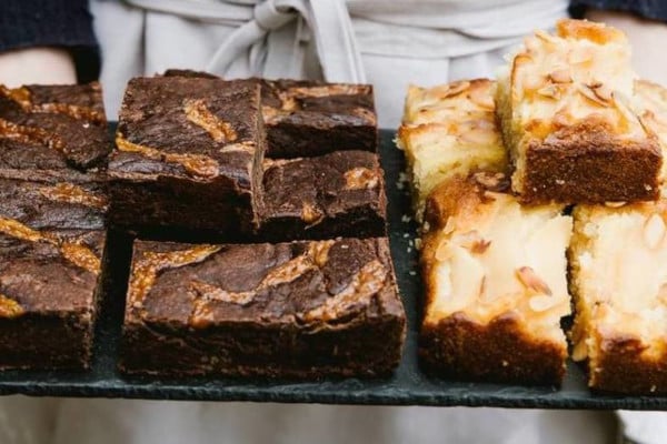 Tray of brownies and blondies